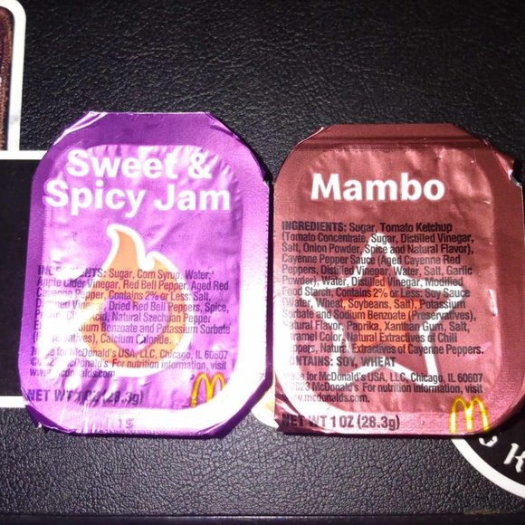 McDonalds Sweet & Spicy Jam + Mambo Sauce 2023 Limited Edition New Unopened - Picture 1 of 2